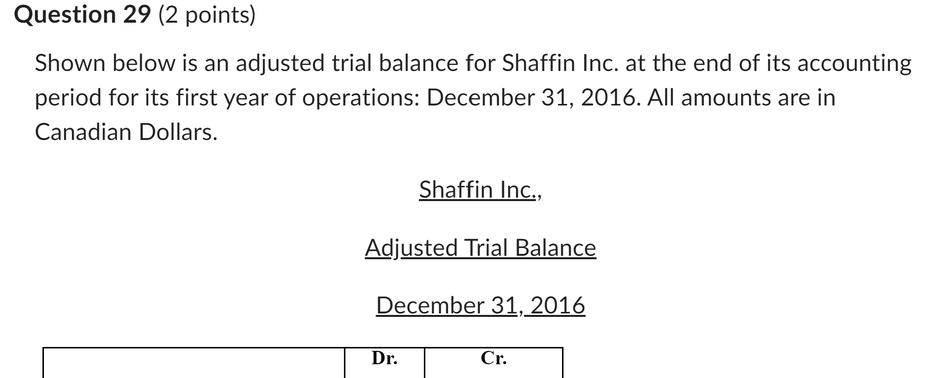 everything is included Question 26 (2 points) An