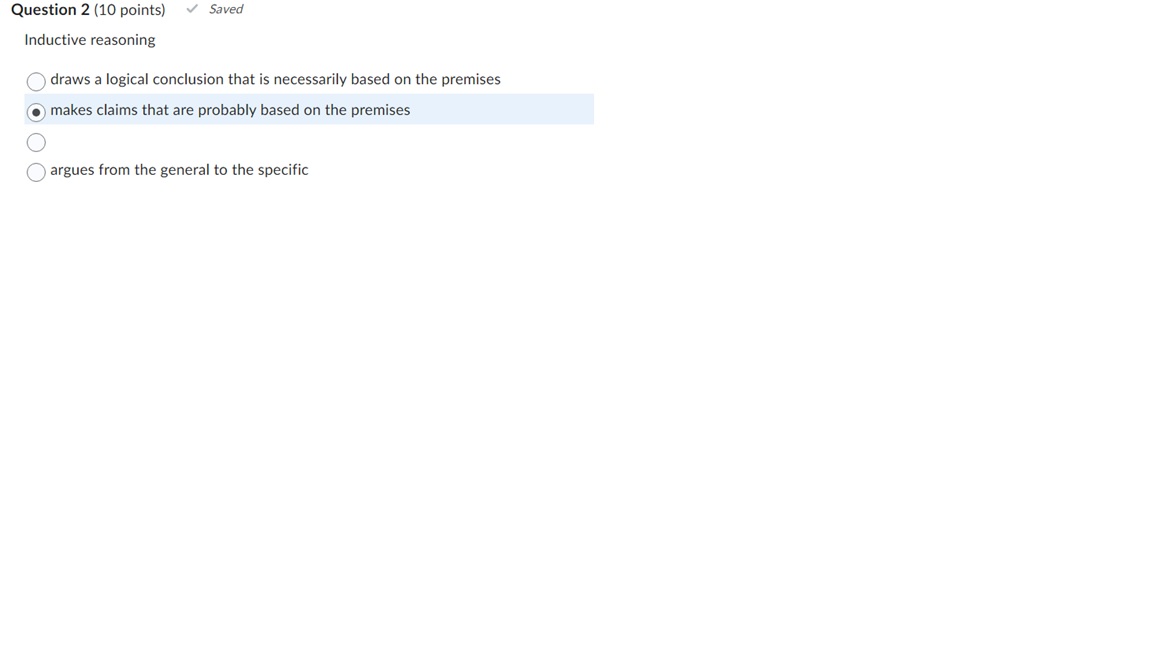Question 2 (10 points} ~/ Saved Inductive