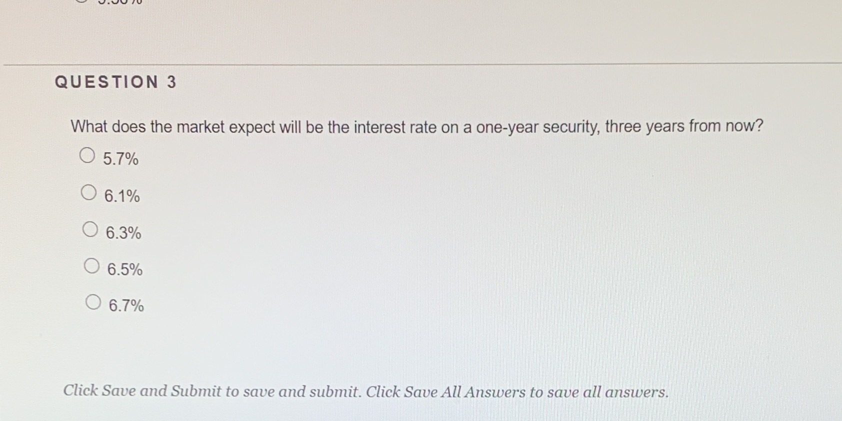 What does the market expect on a one year