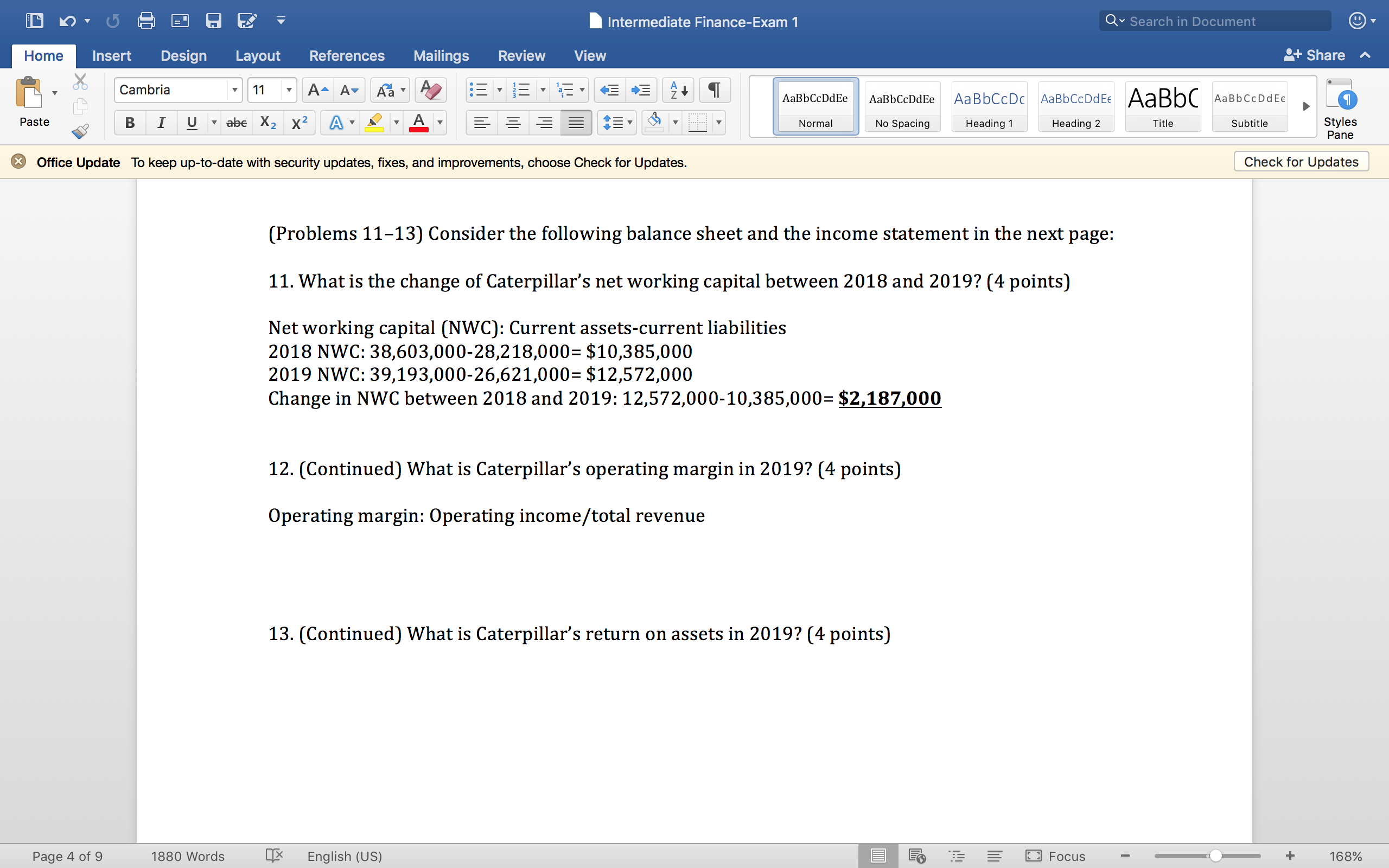 Answer question 12 and 13 using the following