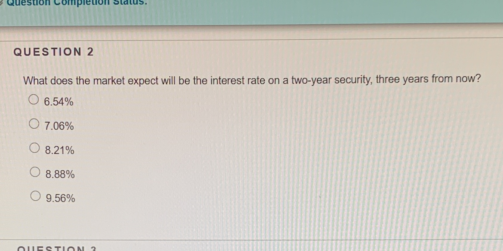 Two year security Question Completion Status.