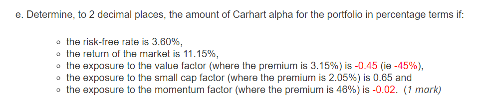 Consider the following table which provides a