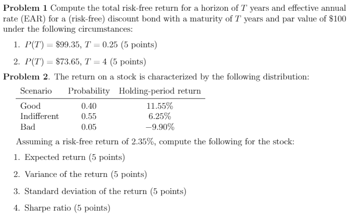 Please help the p1 and p2 Problem 1 Compute the