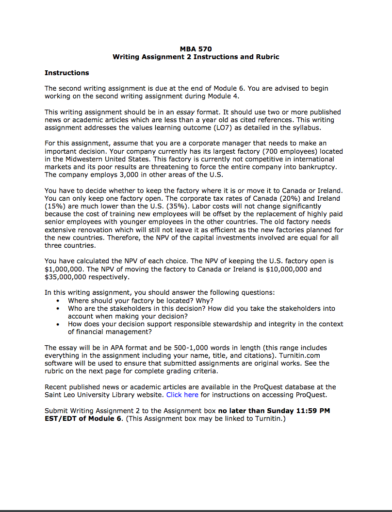 I need help creating an essay for the assignment