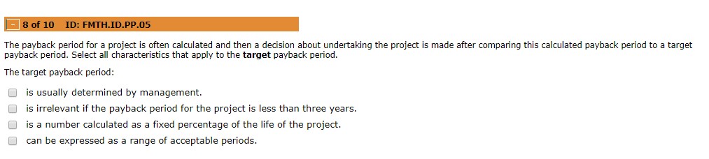 Question is attached below The payback period for