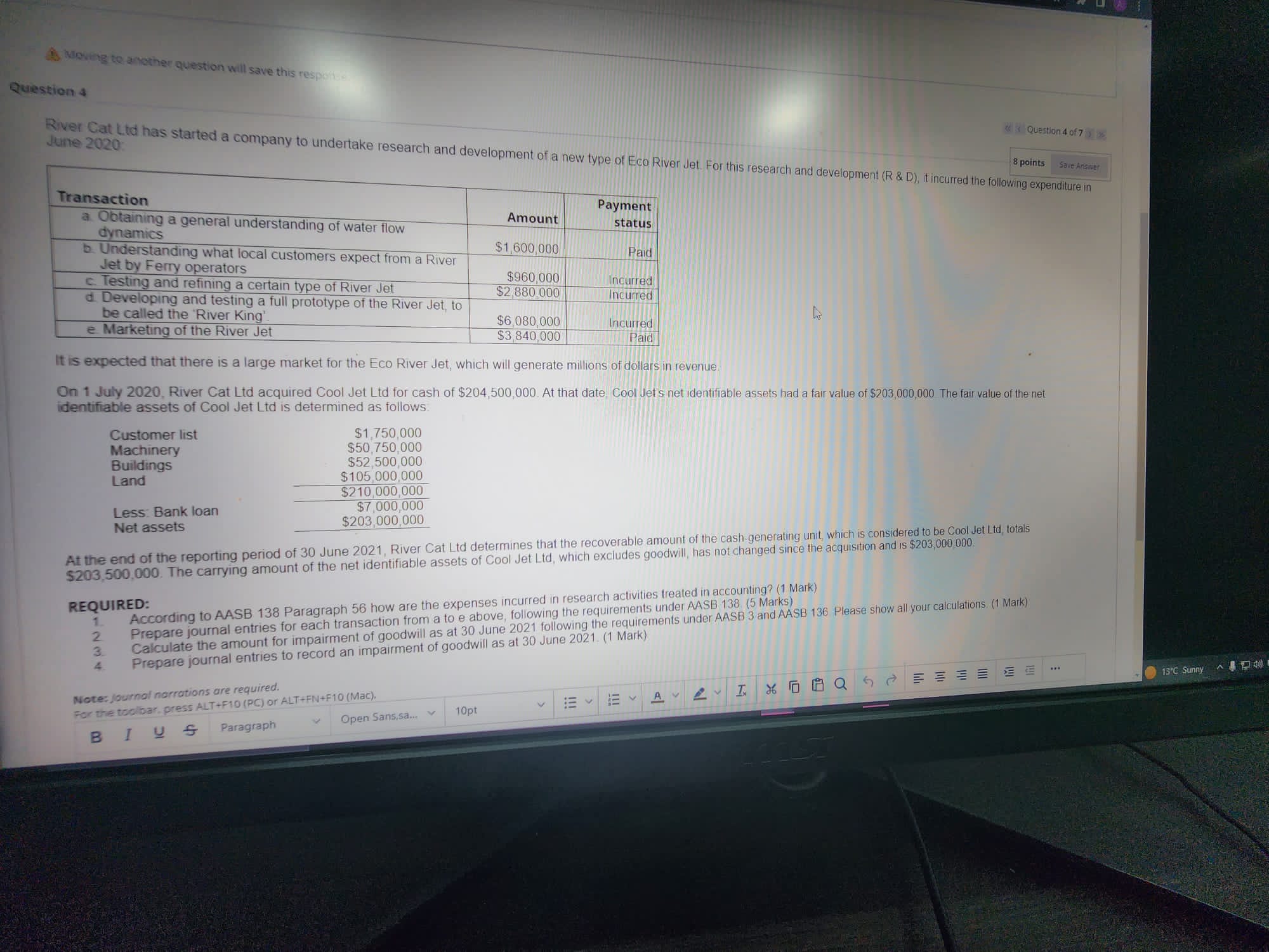 is Moving to another question will save this