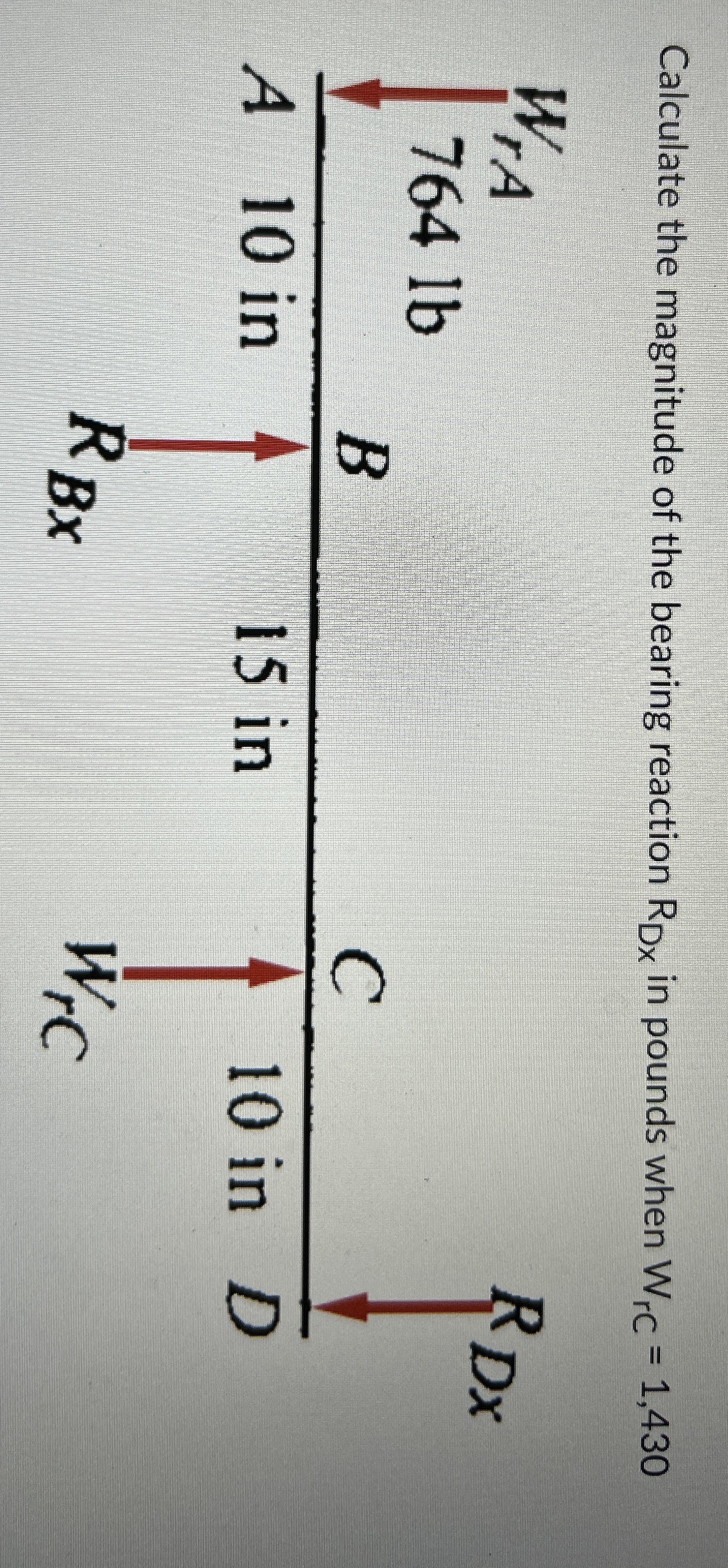 Calculate the magitude of the bearing reaction R
