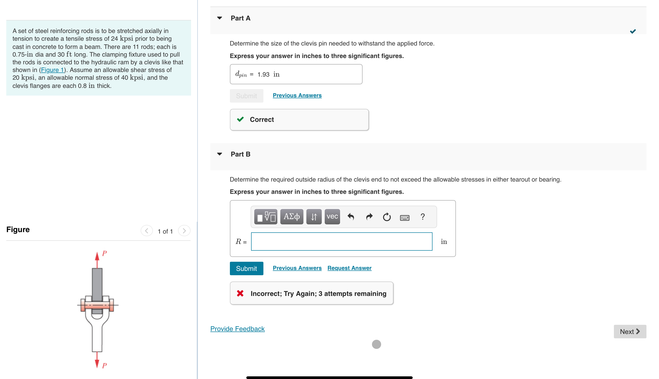 A set of steel reinforcing rods is to be