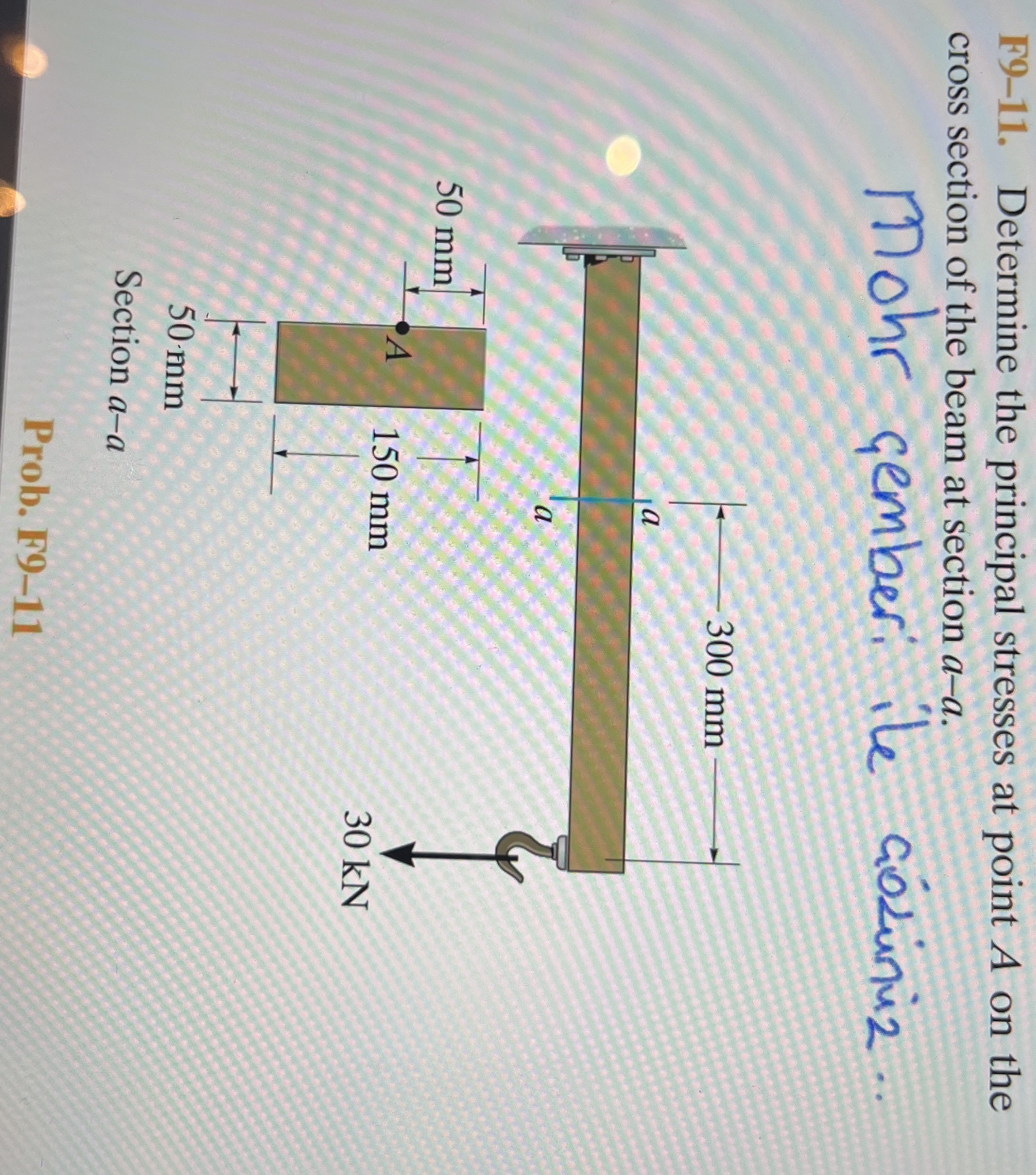 F 9 - 1 1 . Determine the principal stresses at