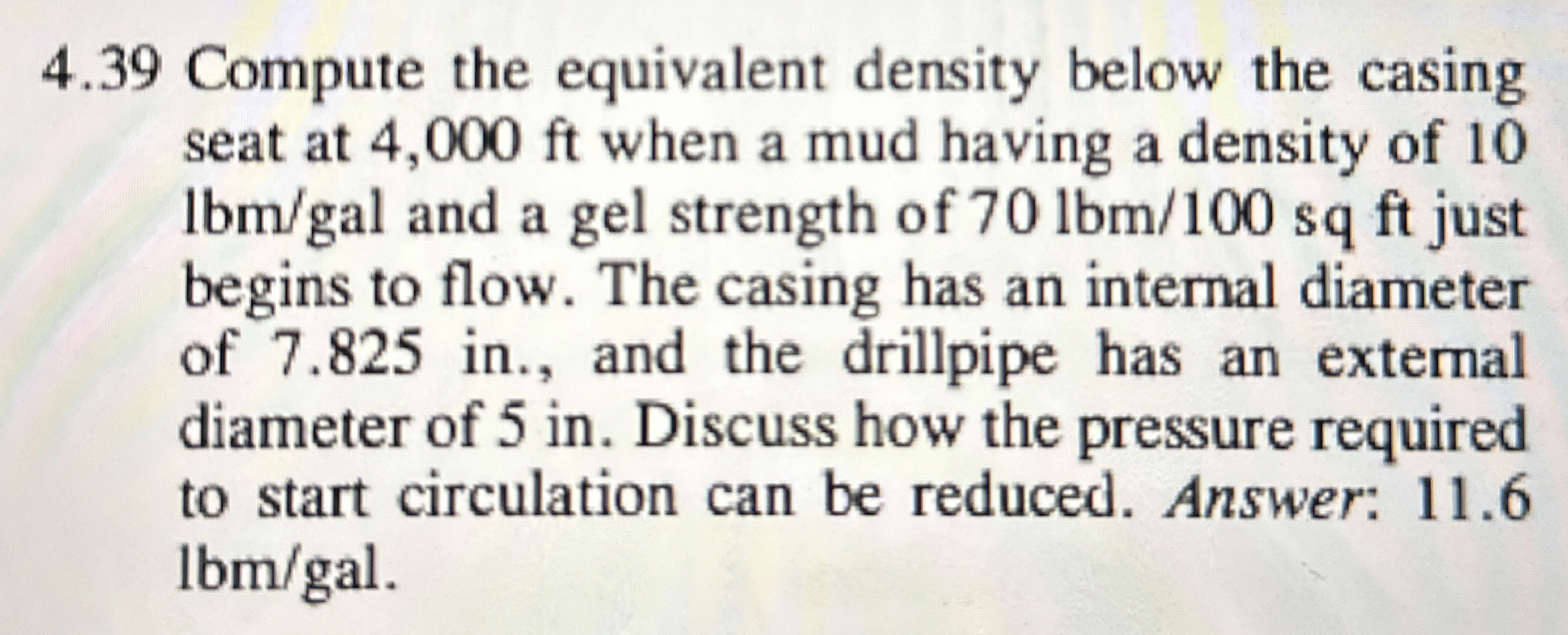 4 . 3 9 Compute the equivalent density below the