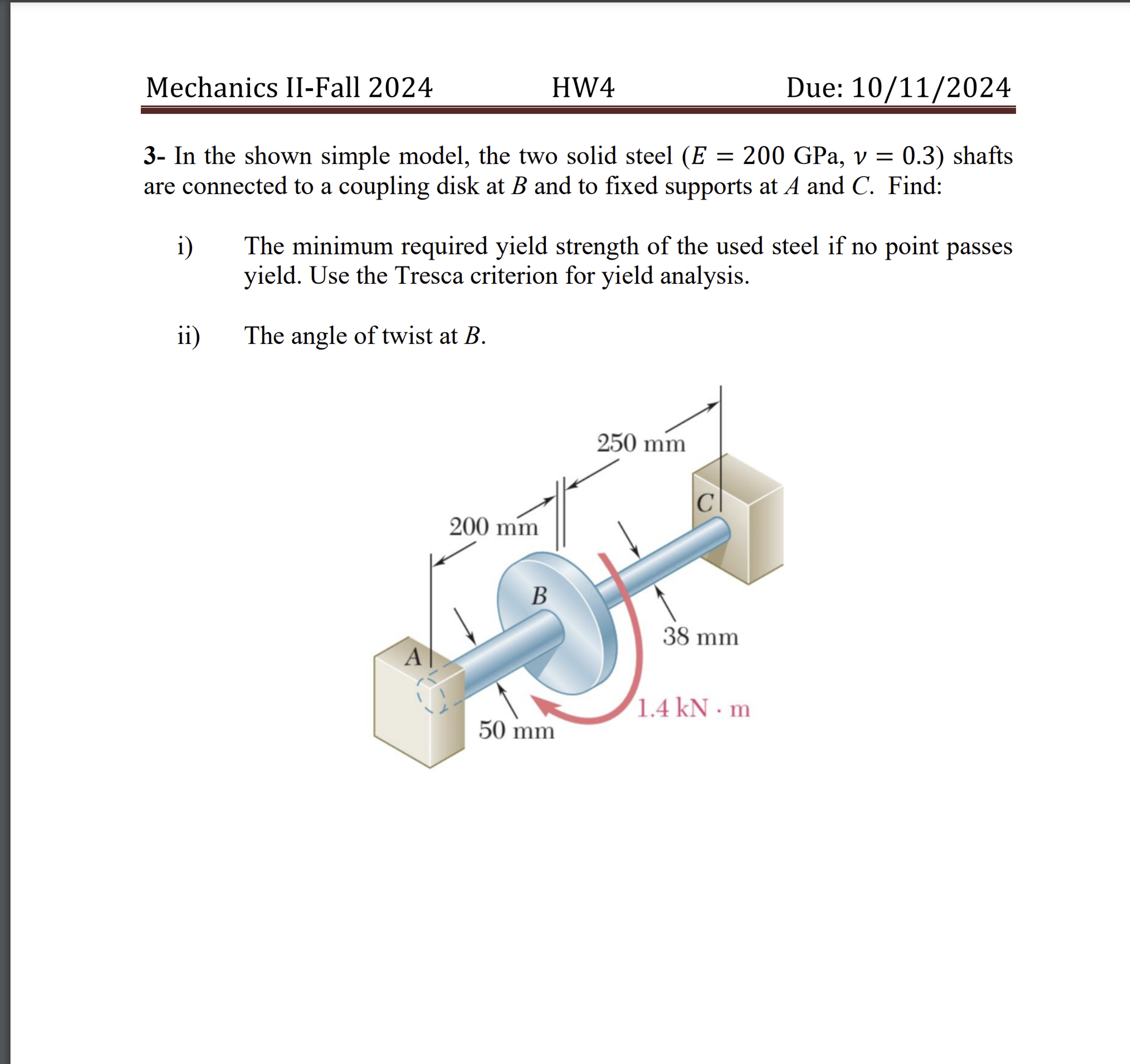 3 - In the shown simple model, the two solid