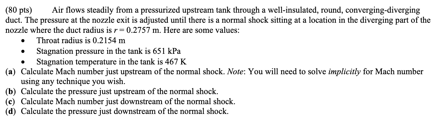 Air flows steadily from a pressurized upstream