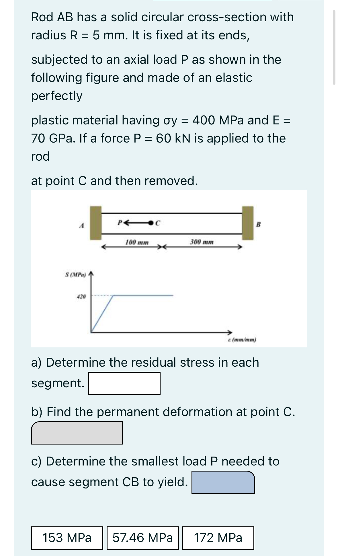 Rod A B has a solid circular cross - section with