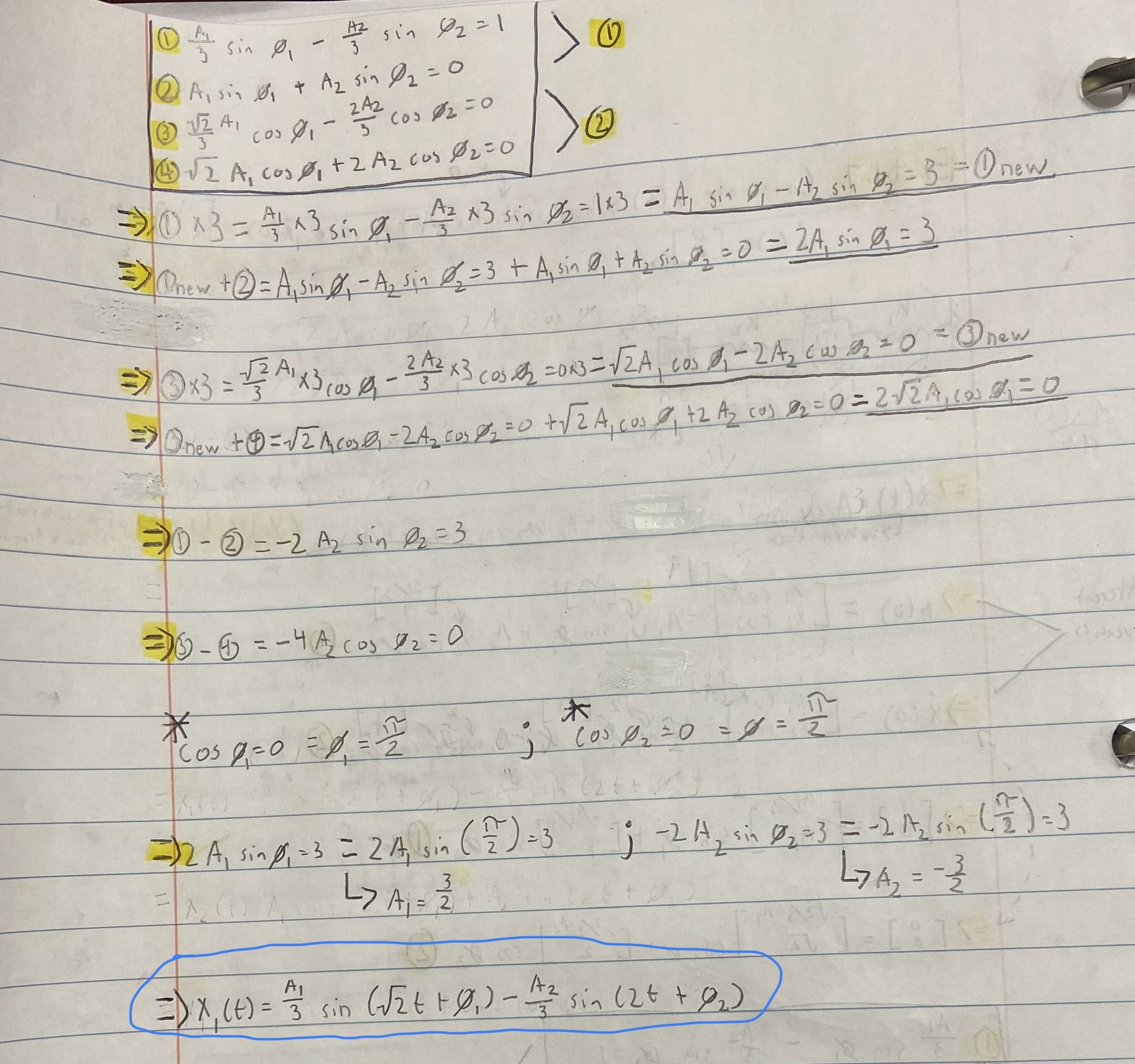 Where does the equation in the blue circle come