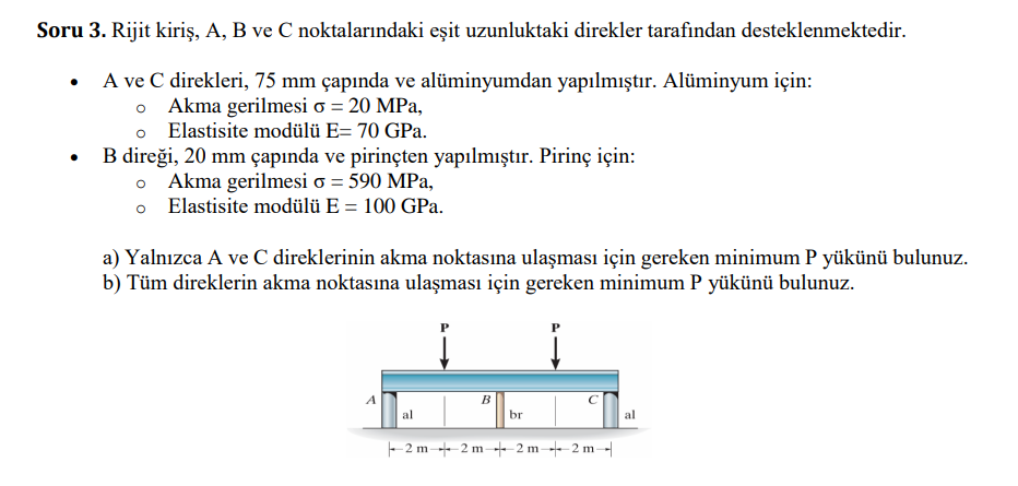 Soru 3 . Rijit kiri , \ ( \ mathrm { A } , \