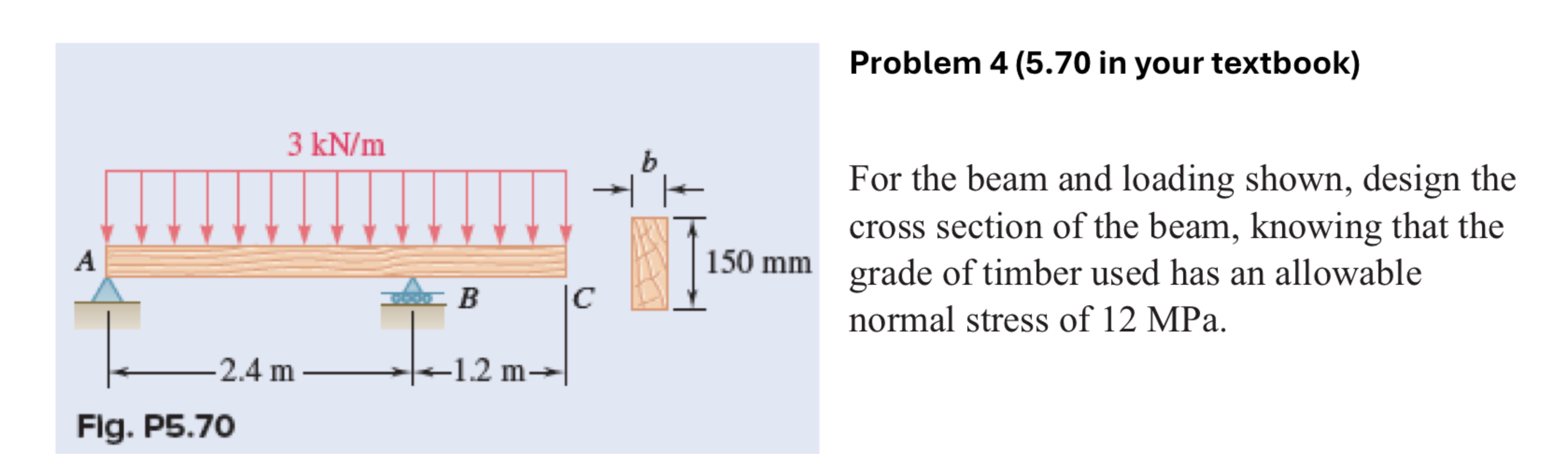 Problem 4 ( 5 . 7 0 in your textbook ) For the