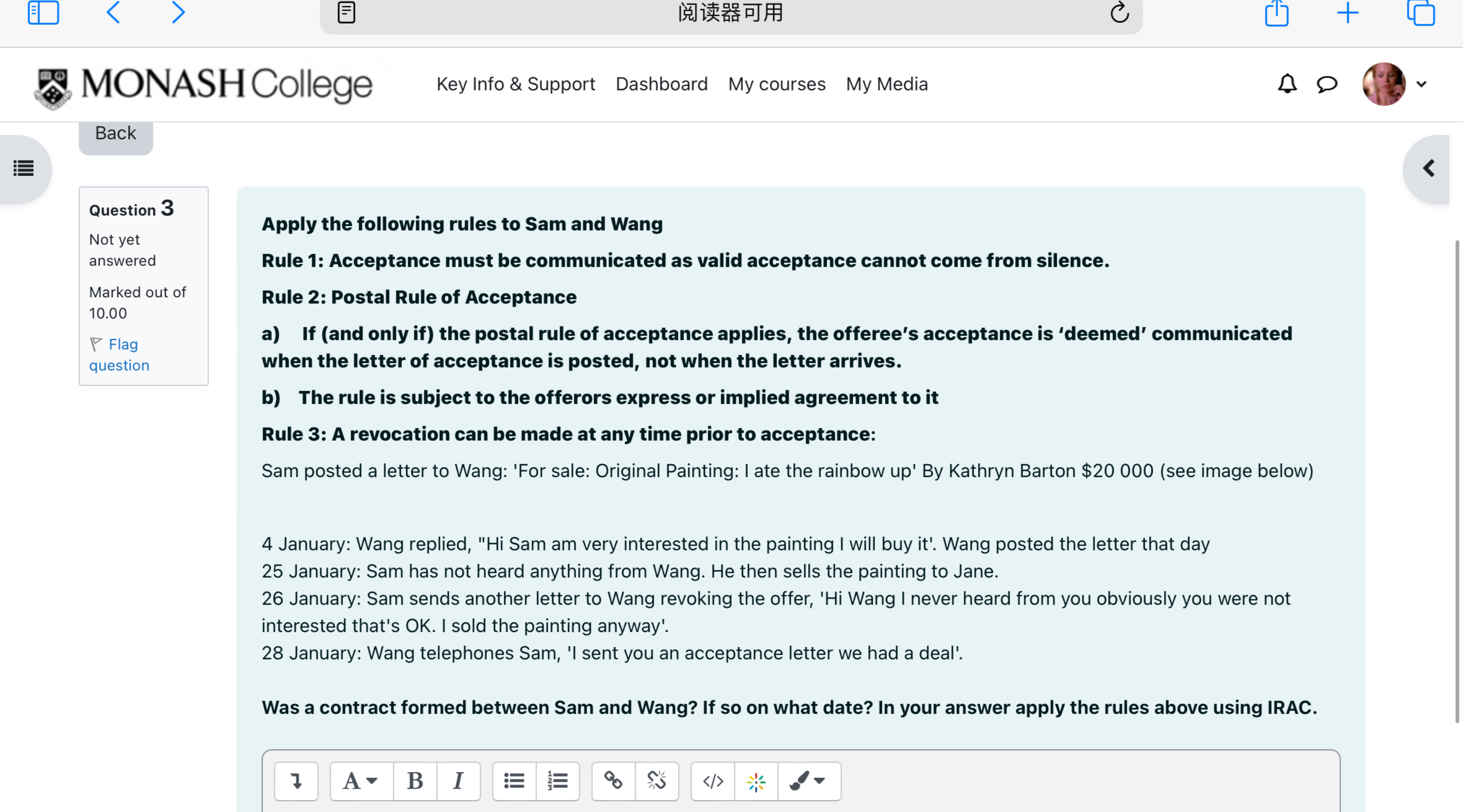 Apply the following rules to Sam and Wang Rule 1