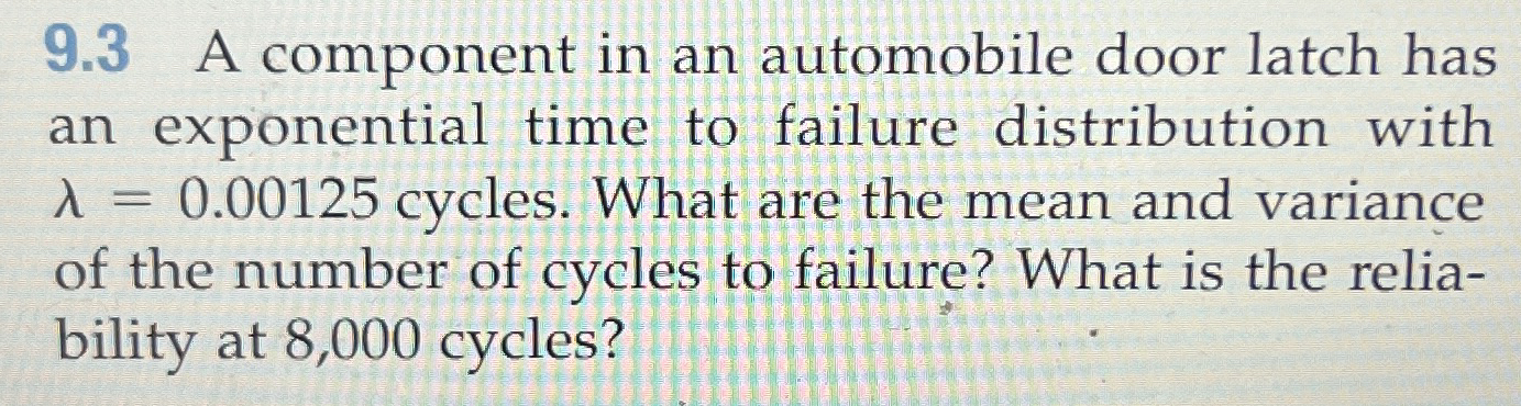 9 . 3 A component in an automobile door latch has
