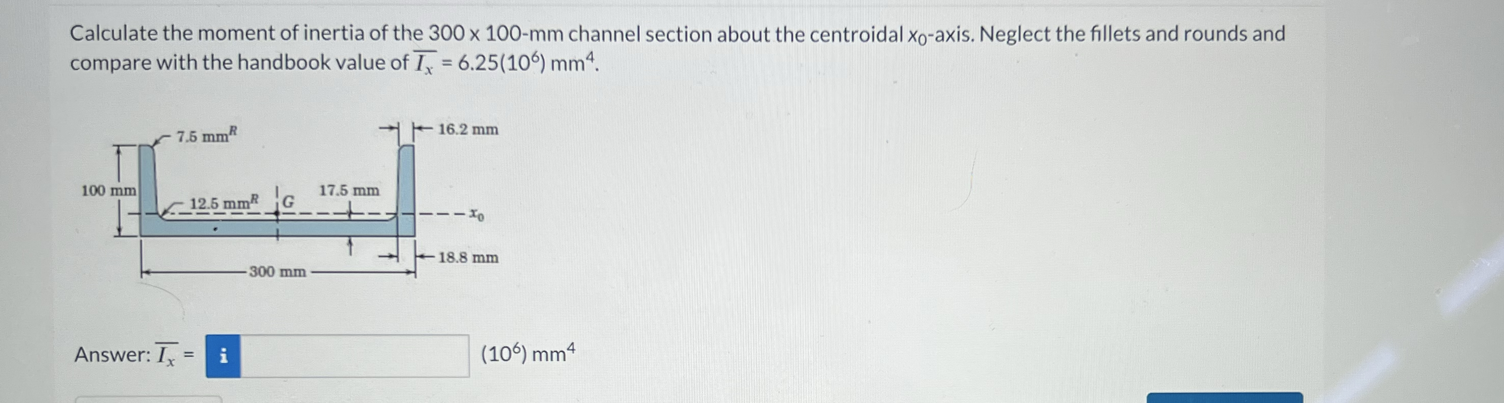 Calculate the moment of inertia of the 3 0 0 1 0