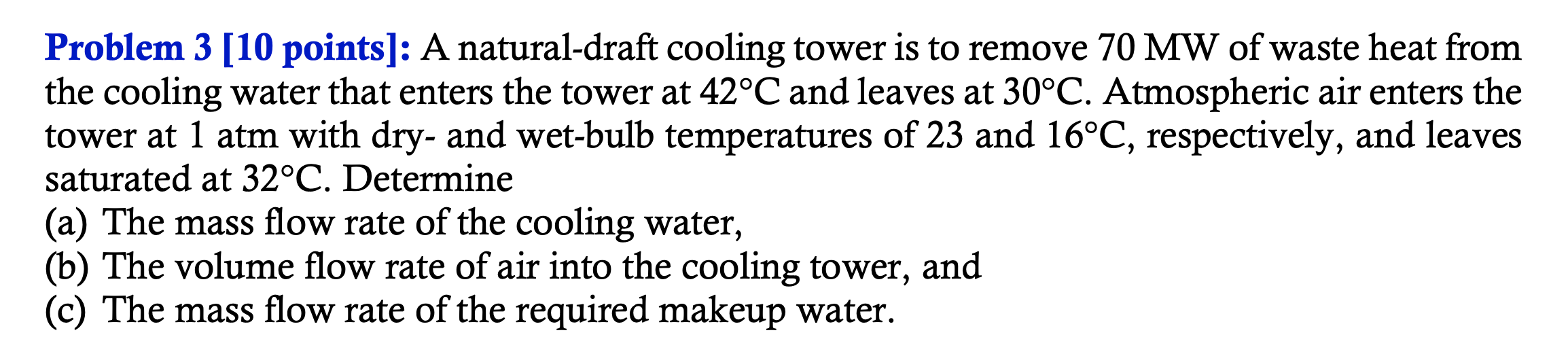 Problem 3 [ 1 0 points ] : A natural - draft