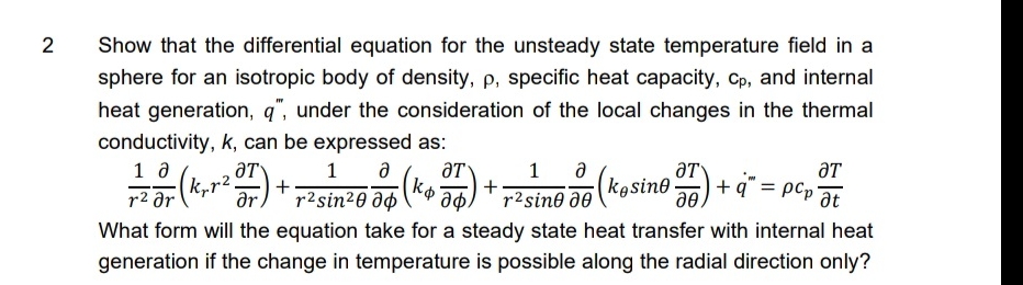 2 Show that the differential equation for the