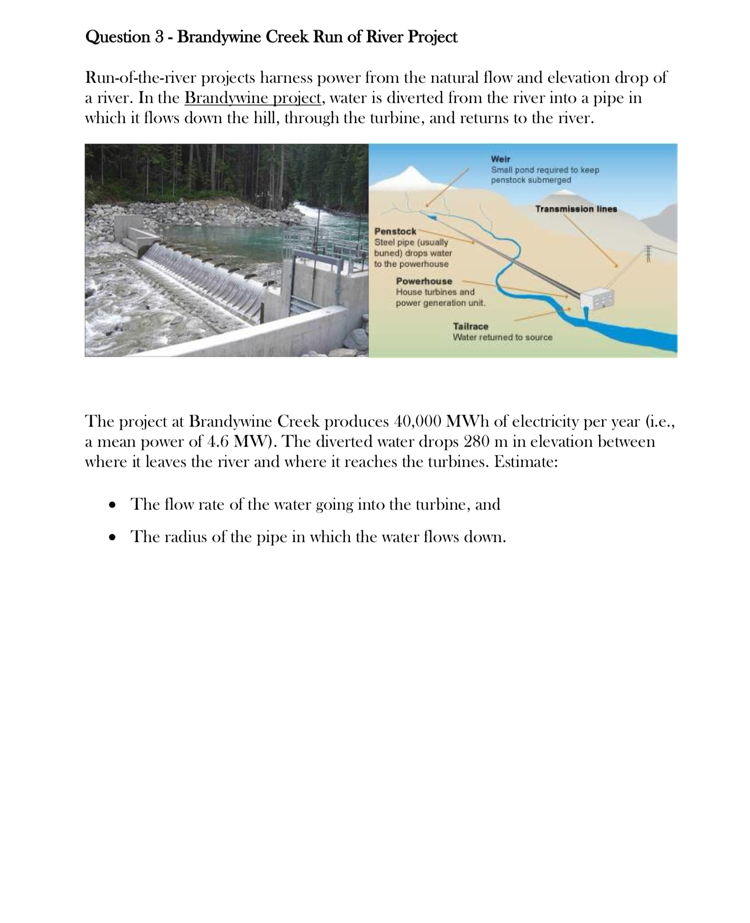 Question 3 - Brandywine Creek Run of River