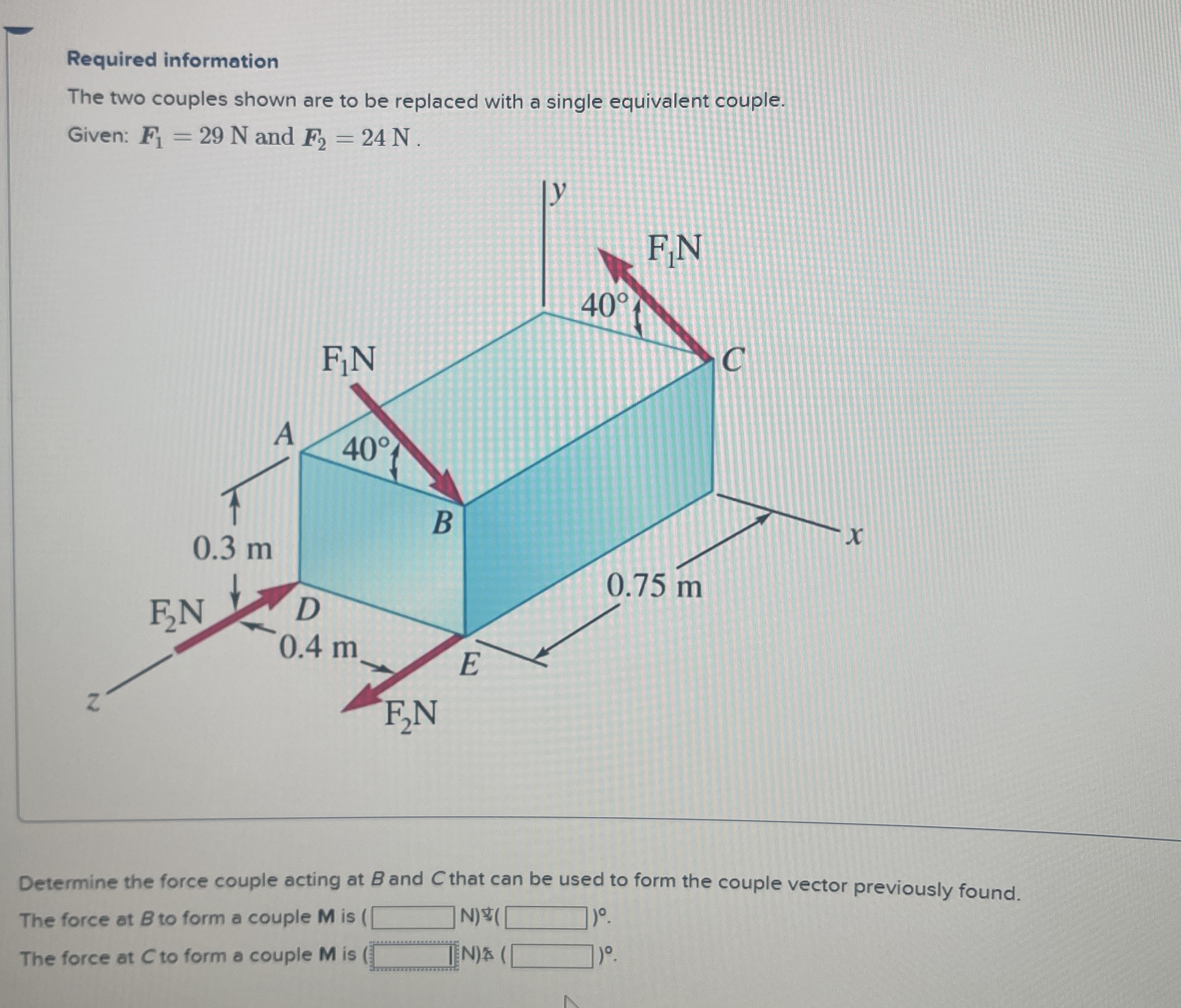 Required information The two couples shown are to