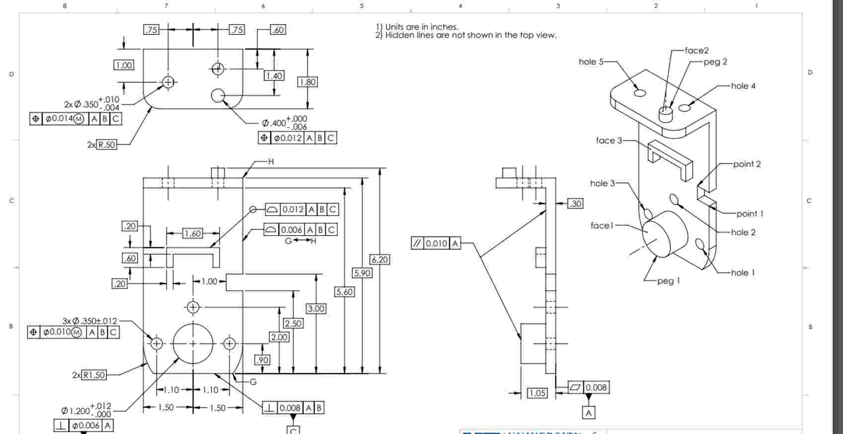 What is the MMC of hole 2 ? Enter Three digits
