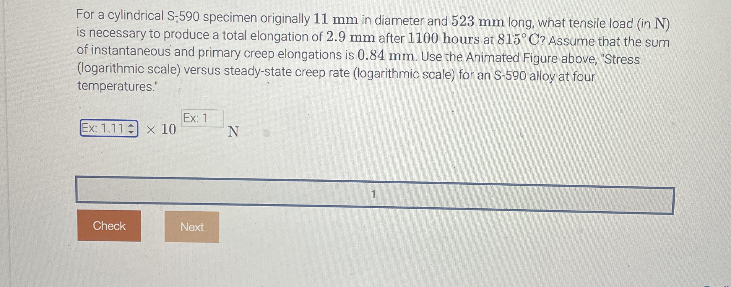 For a cylindrical S - 5 9 0 specimen originally 1