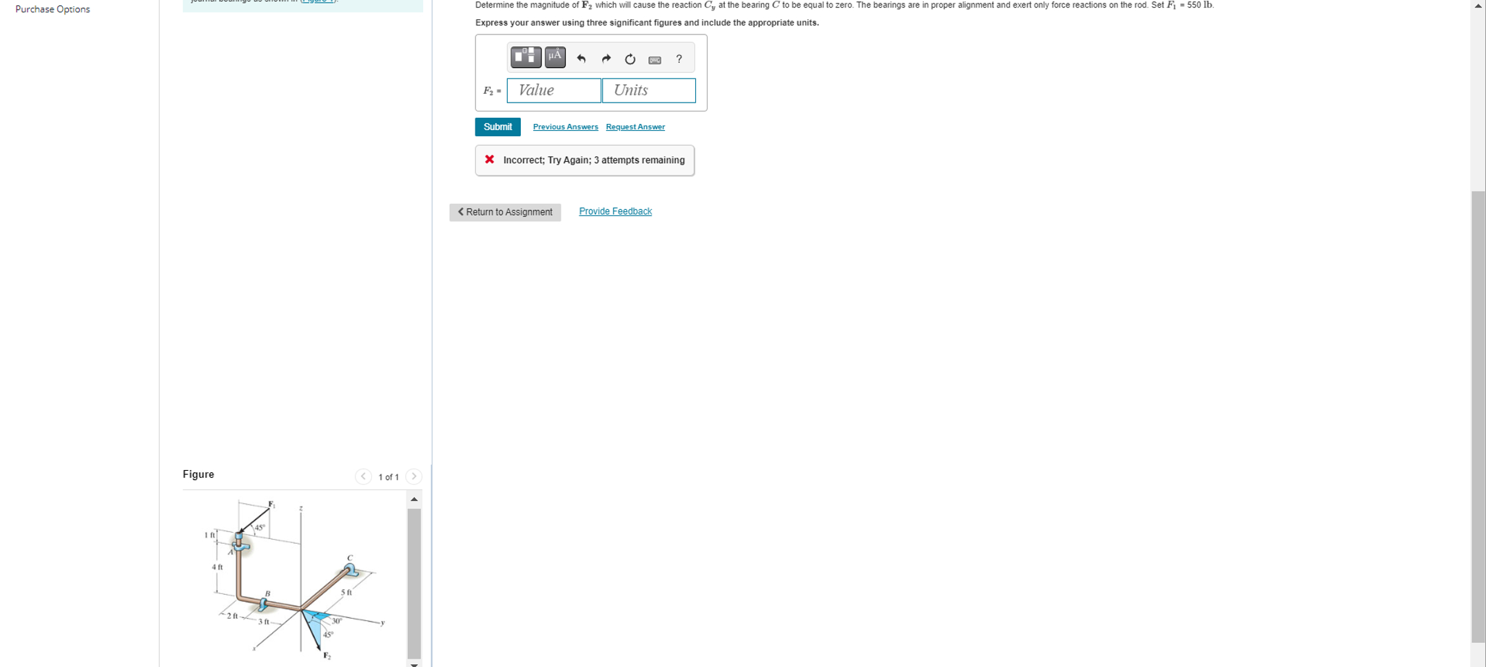 The bent rod is supported at AA , BB , and CC by