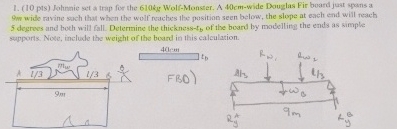 ( 1 0 pts ) Johnnie set a trip for the 6 1 0 kg
