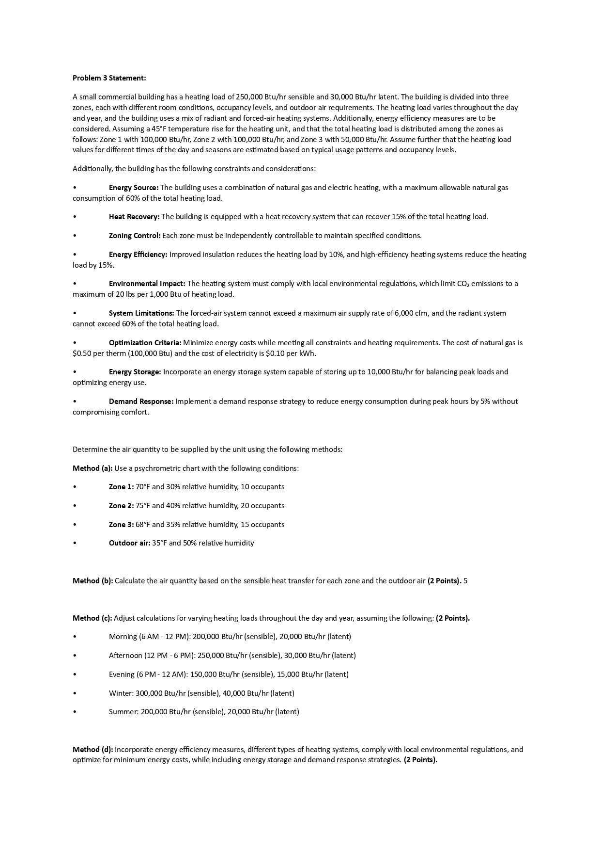 Problem 3 Statement: A small commercial building