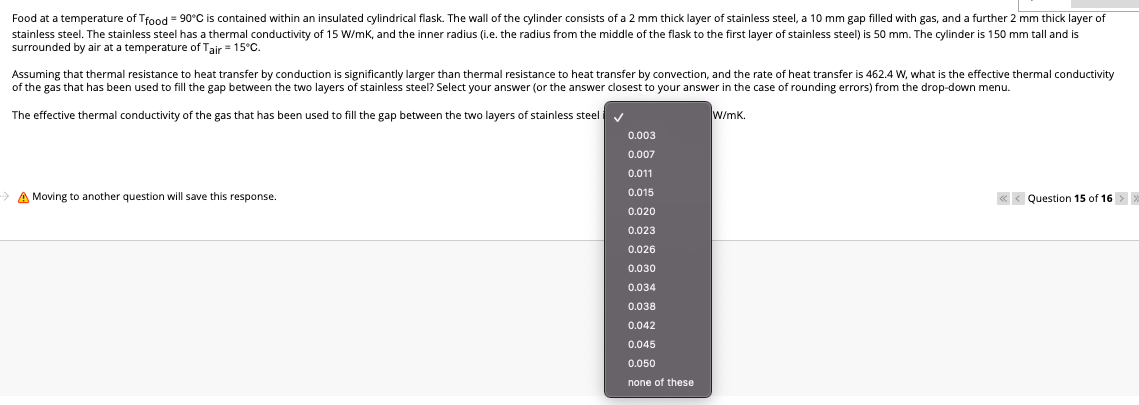 Food at a temperature of \ ( \ mathrm { T } _ { \