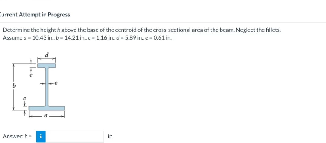 urrent Attempt in Progress Determine the height h