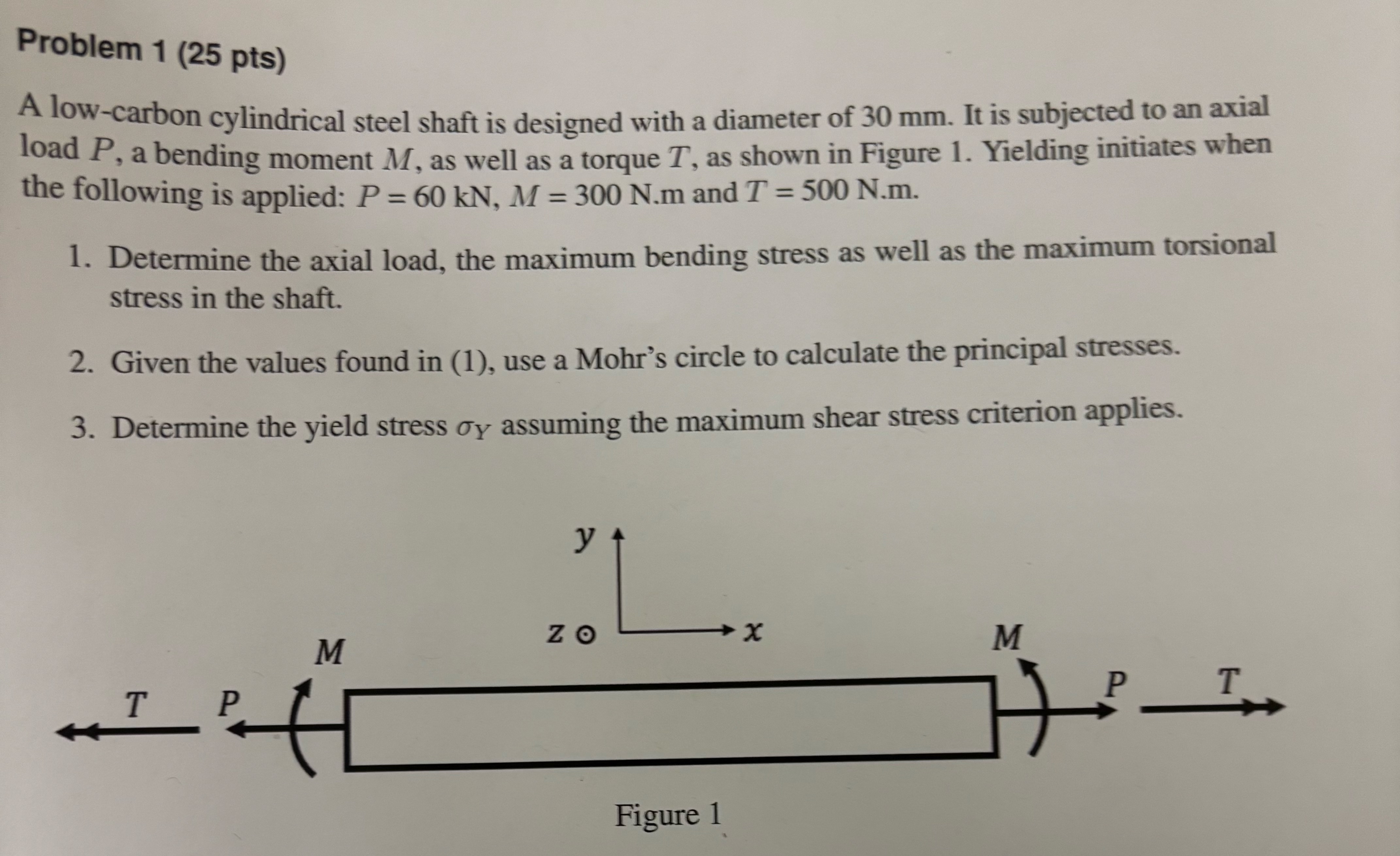 Problem 1 ( 2 5 pts ) A low - carbon cylindrical