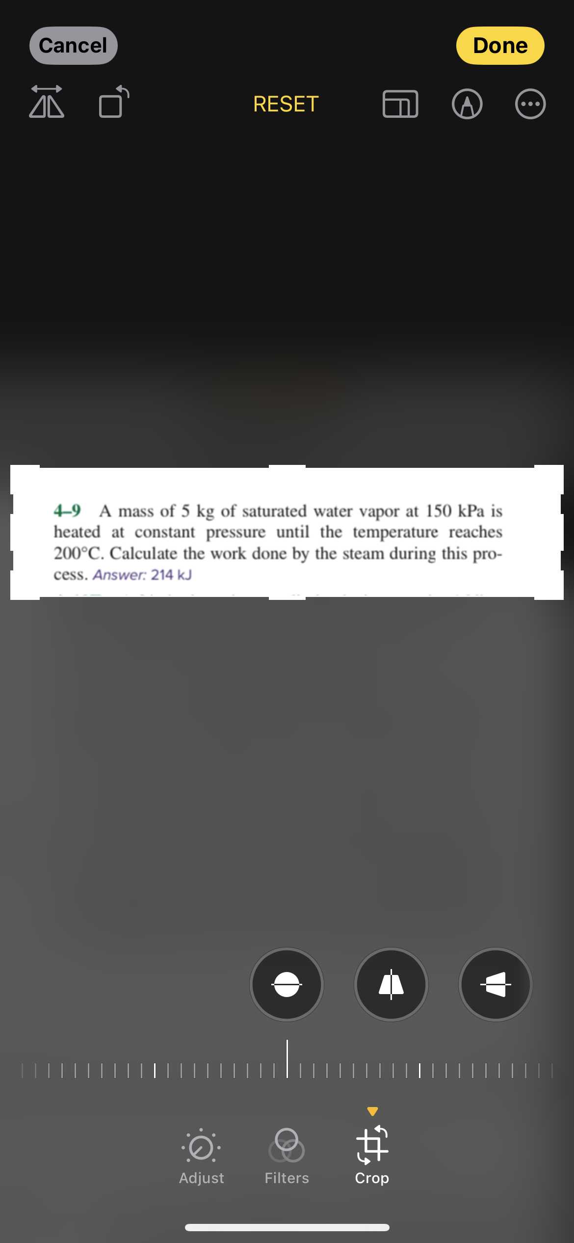 4 - 9 A mass of 5 kg of saturated water vapor at
