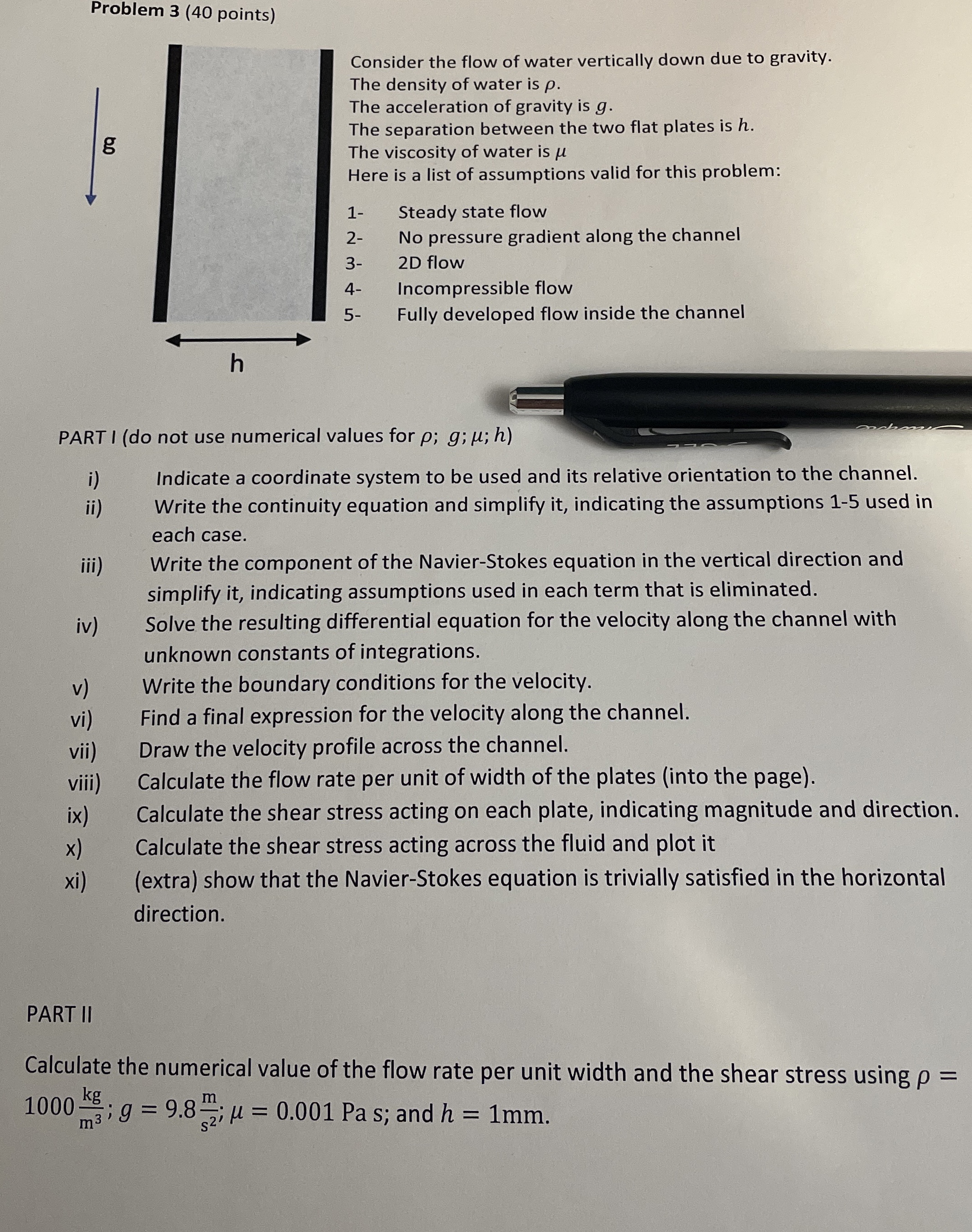 Problem 3 ( 4 0 points ) Consider the flow of