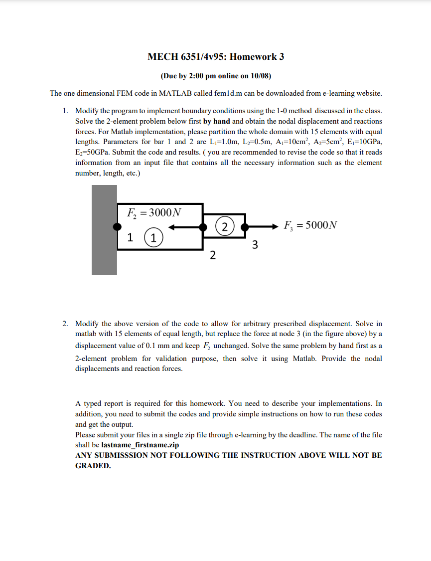 MECH 6 3 5 1 / 4 v 9 5 : Homework 3 ( Due by 2 :