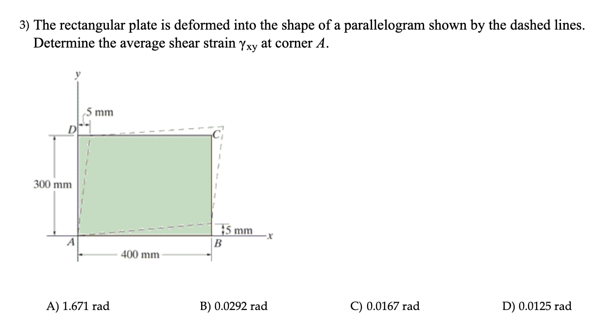 3 ) The rectangular plate is deformed into the