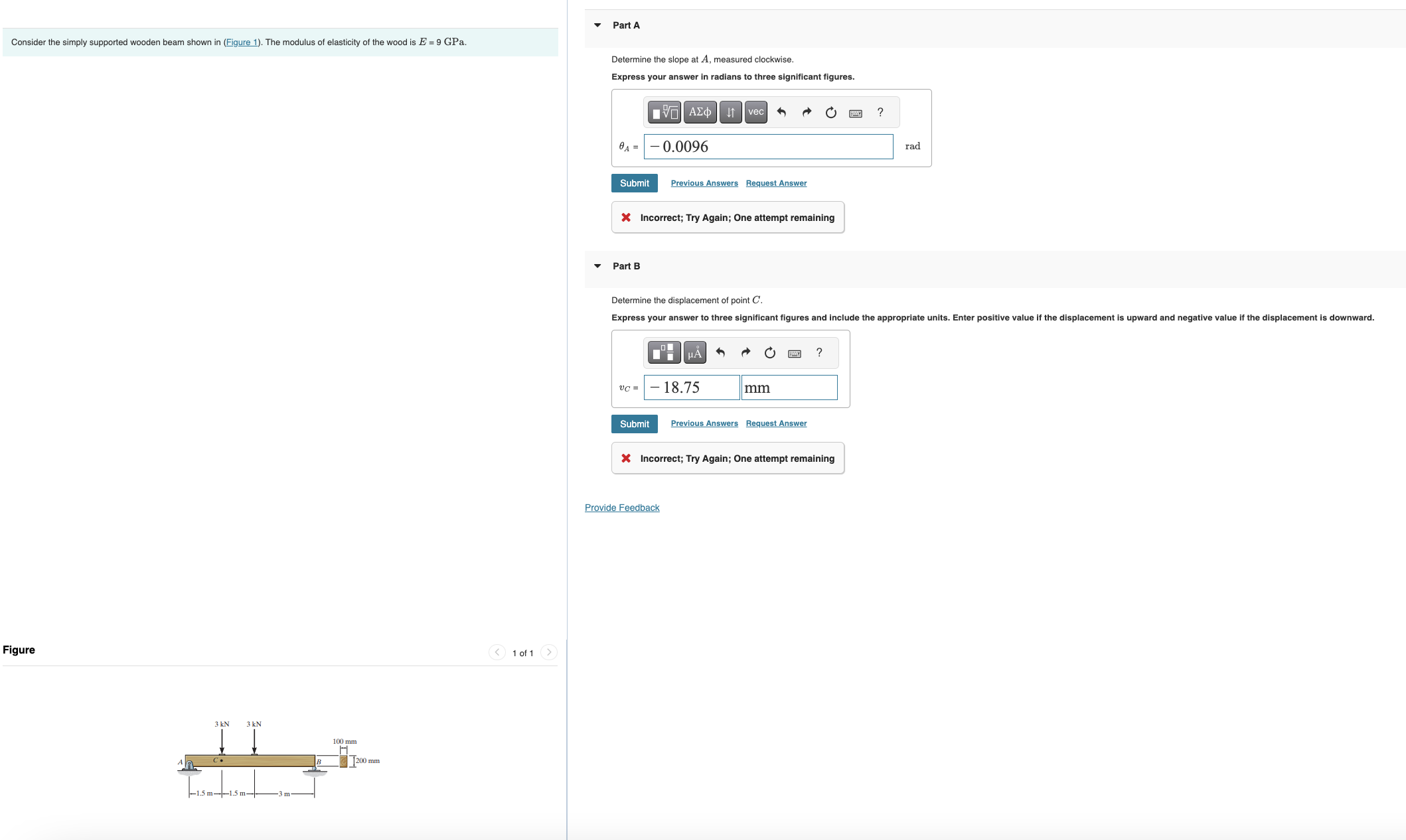 Determine the slope at \ ( A \ ) , measured