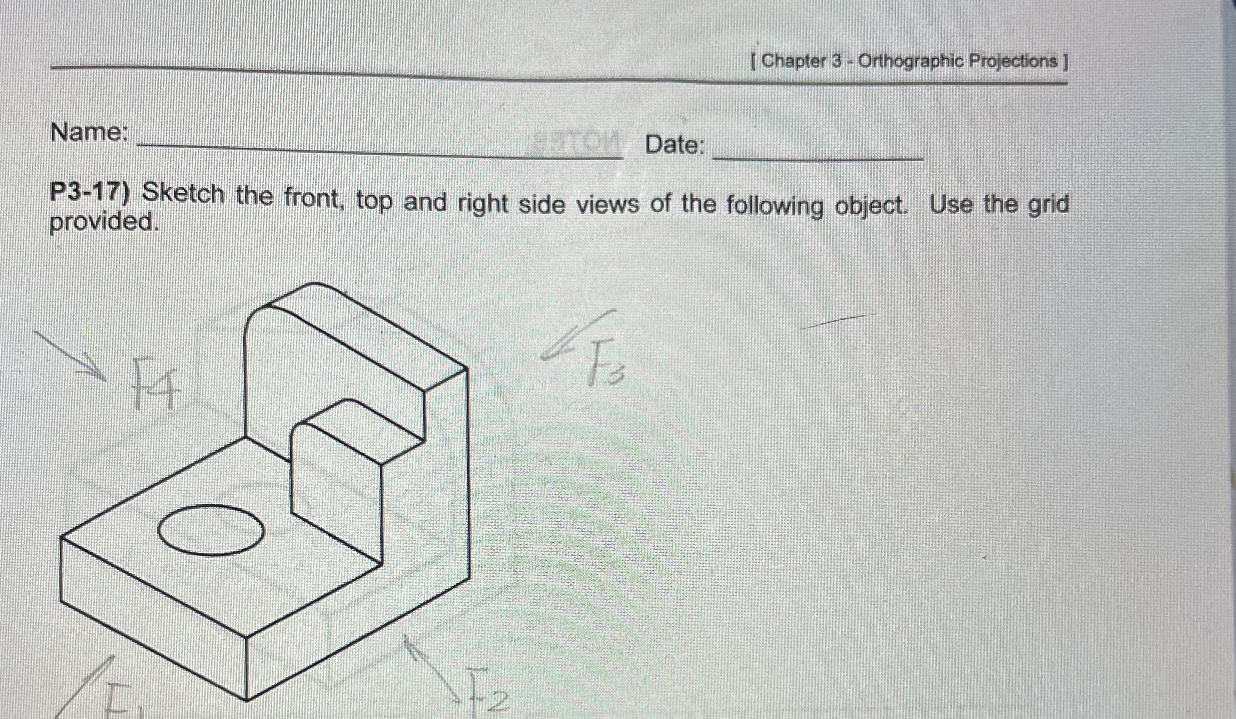 [ Chapter 3 - Orthographic Projections ] Name: q