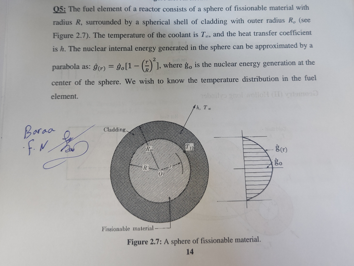 Q 5 : The fuel element of a reactor consists of a
