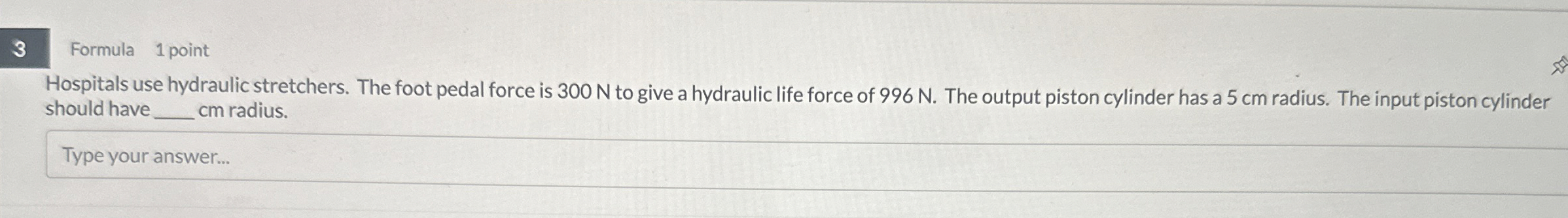 3 Formula 1 point Hospitals use hydraulic