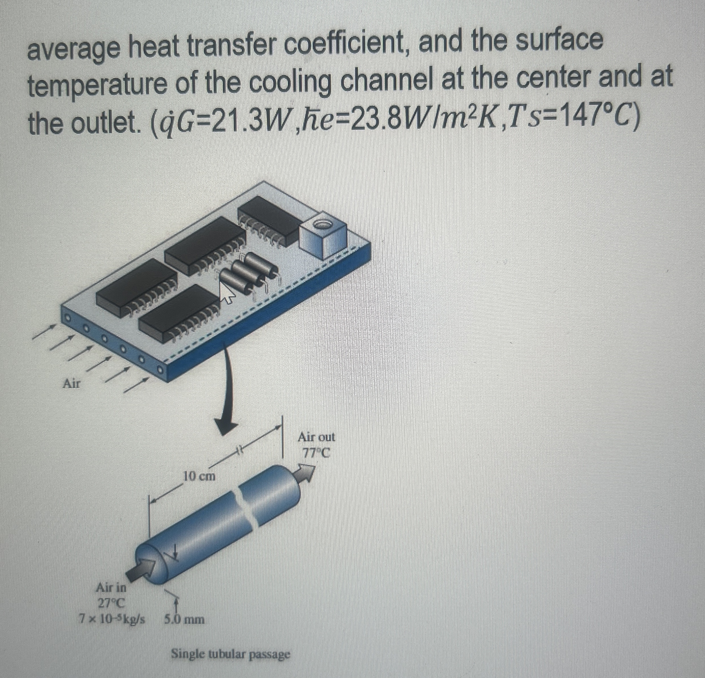 P 5 ) An electronic device is cooled by passing