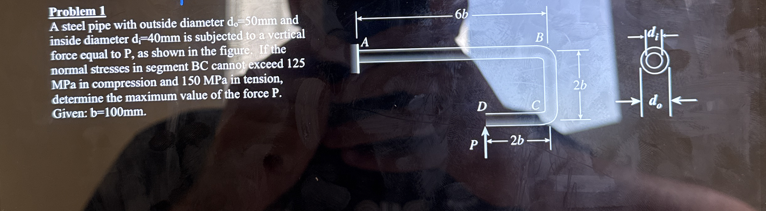 Problem 1 A steel pipe with outside diameter d 0