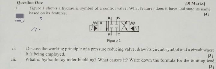 Question One [ 1 0 Marks ] i . Figure 1 shows a