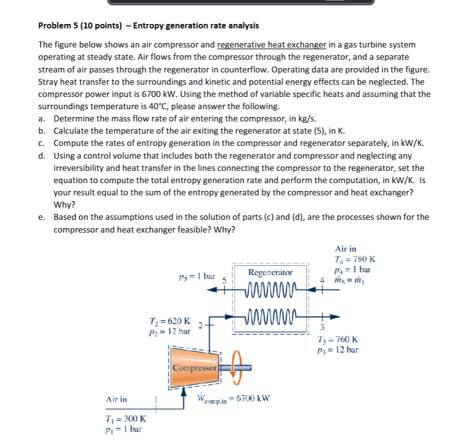 Problem 5 ( 1 0 points ) - Entropy generation