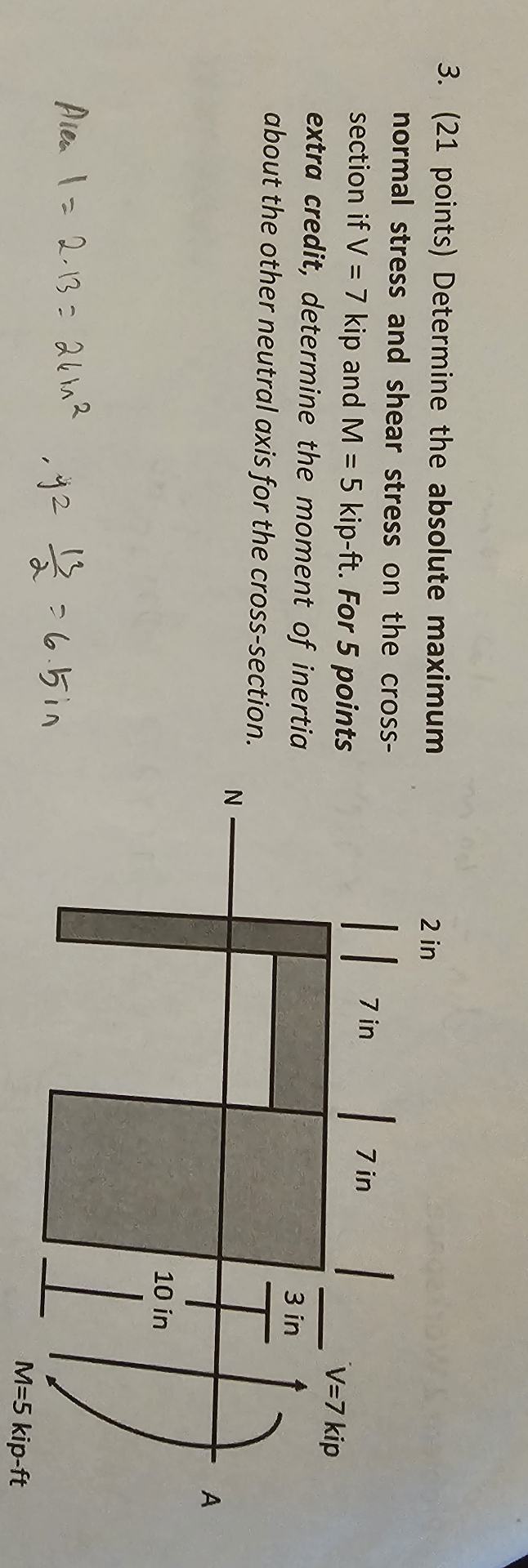 ( 2 1 points ) Determine the absolute maximum