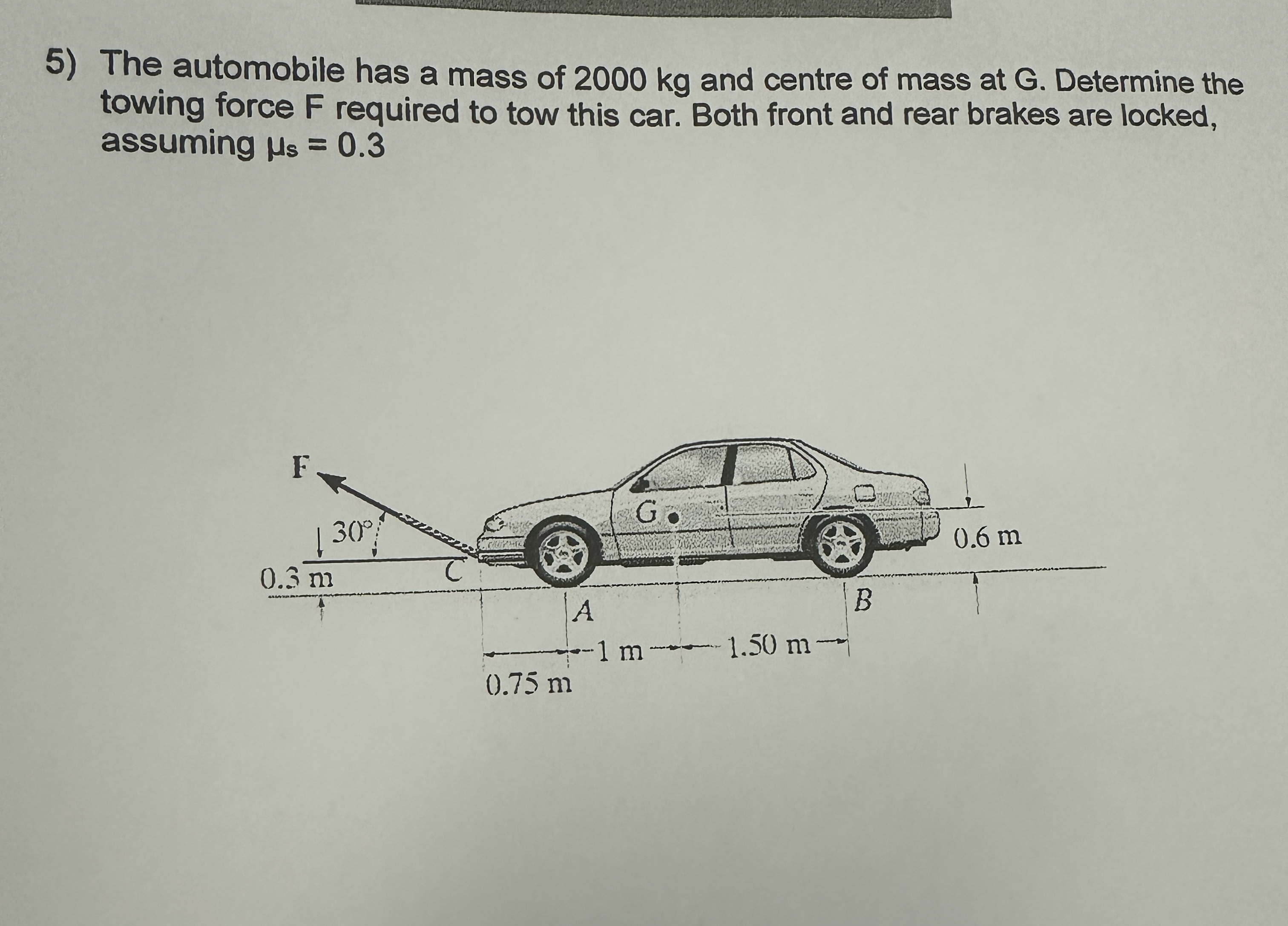 Steps for S The automobile has a mass of 2 0 0 0