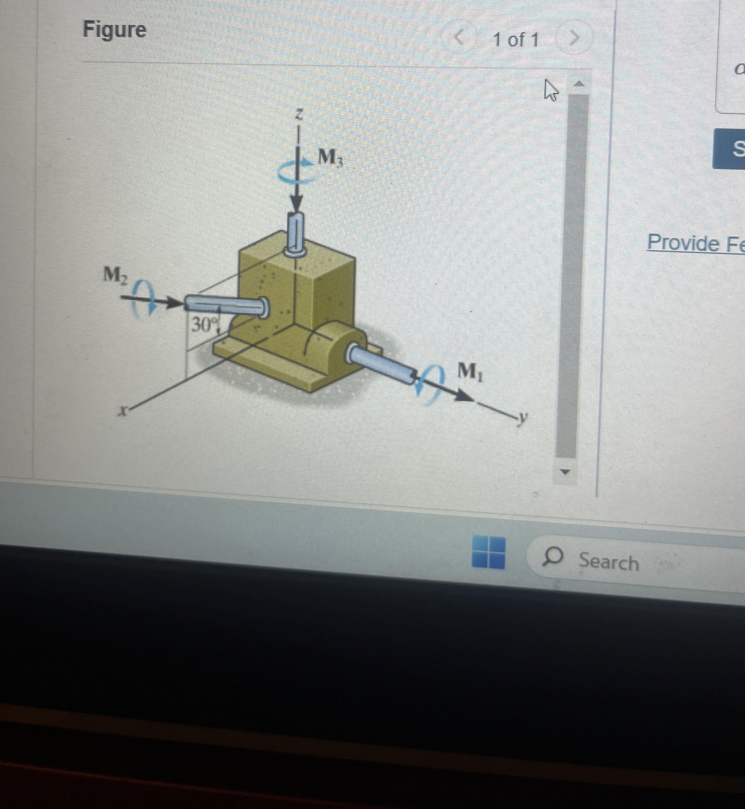 In the figure, M _ 1 = 4 5 0 Nm , M _ 2 = 5 0 0